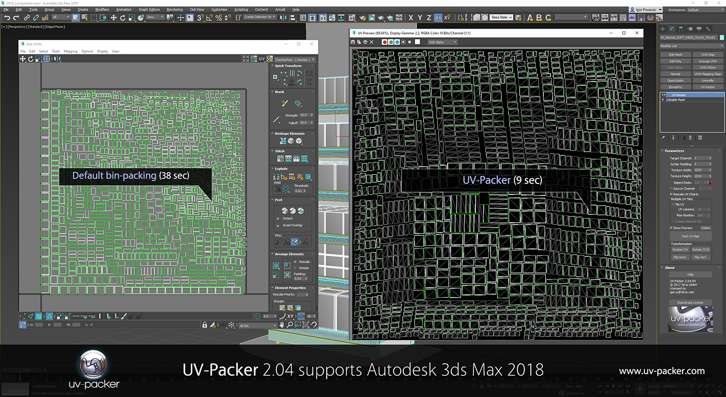 uv-packer 2 with 3ds Max 2018 support