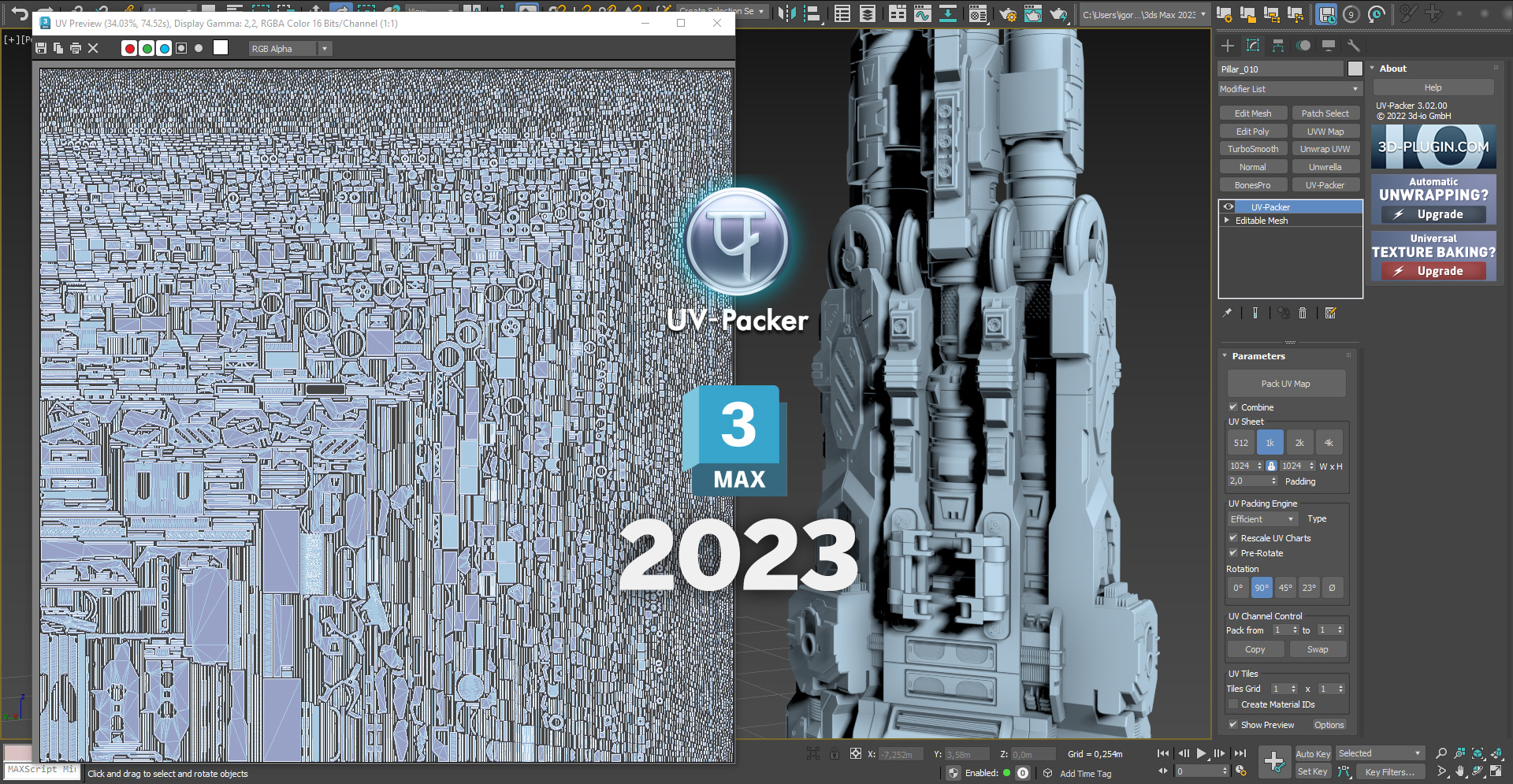 UV-Packer for 3ds Max 2023 released UV-Packer for 3ds Max 2023 released