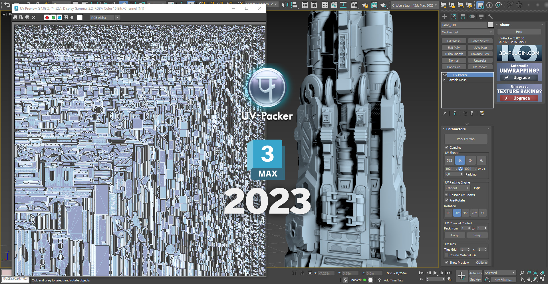 UV-Packer for 3ds Max 2023 released